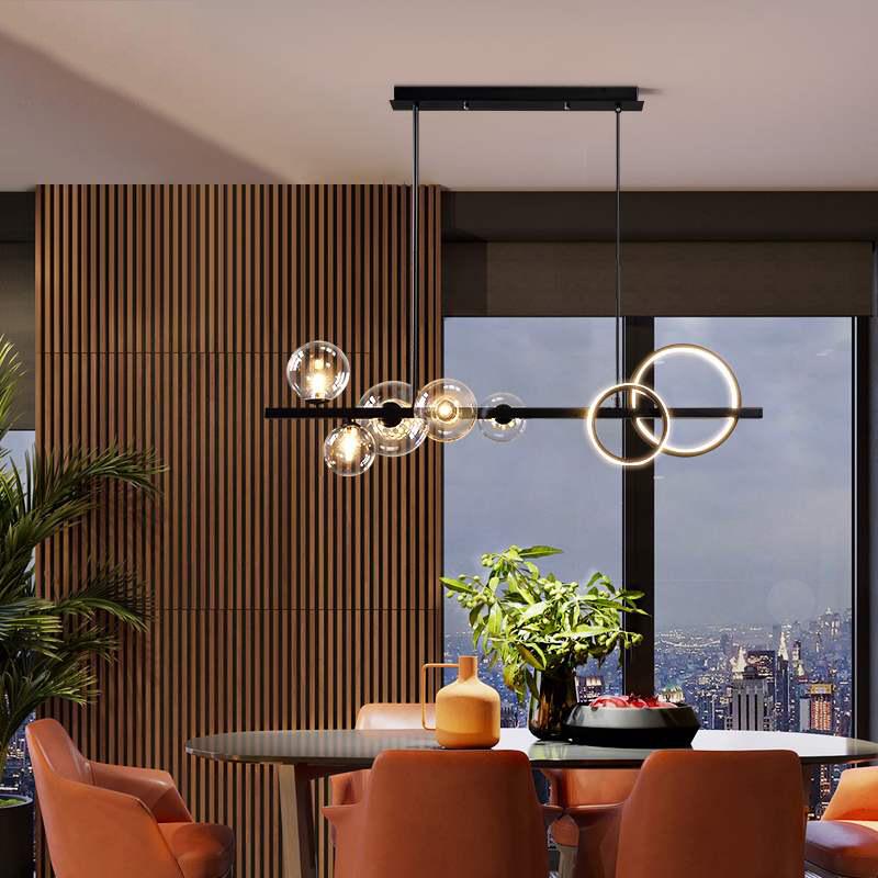 Nordic Modern Minimalist Chandelier - Creative Dining Room Light with Magic Bean Glass Bubbles.
