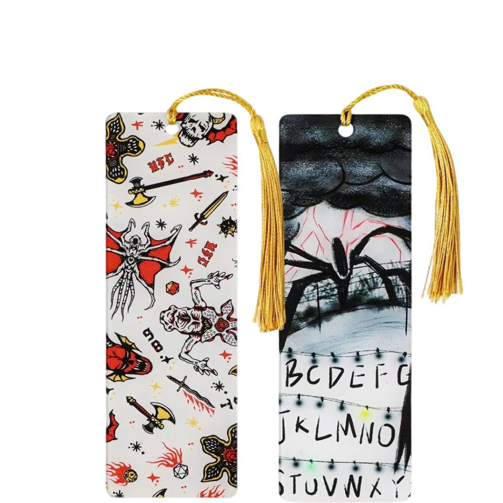 Hot Creative Reader Accessories Movie Horror Acrylic Bookmark Withtassel For Bookworm Student Stationery Teacher Office Supplies