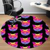 1pc Rainbow Cat Faces Carpet, Round Non Slip Durable Large Size Office Carpet, Suitable for Office