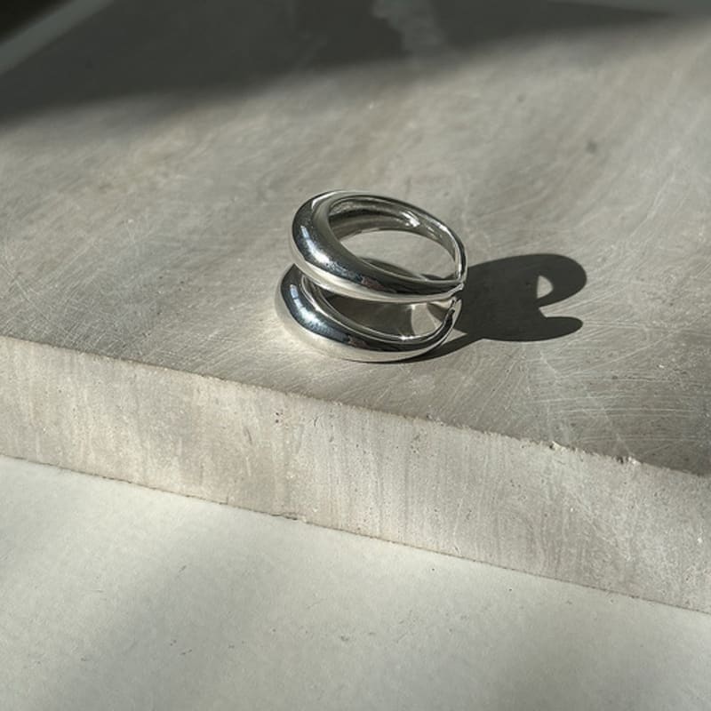 mosxe [925silver] Double bold layer ring