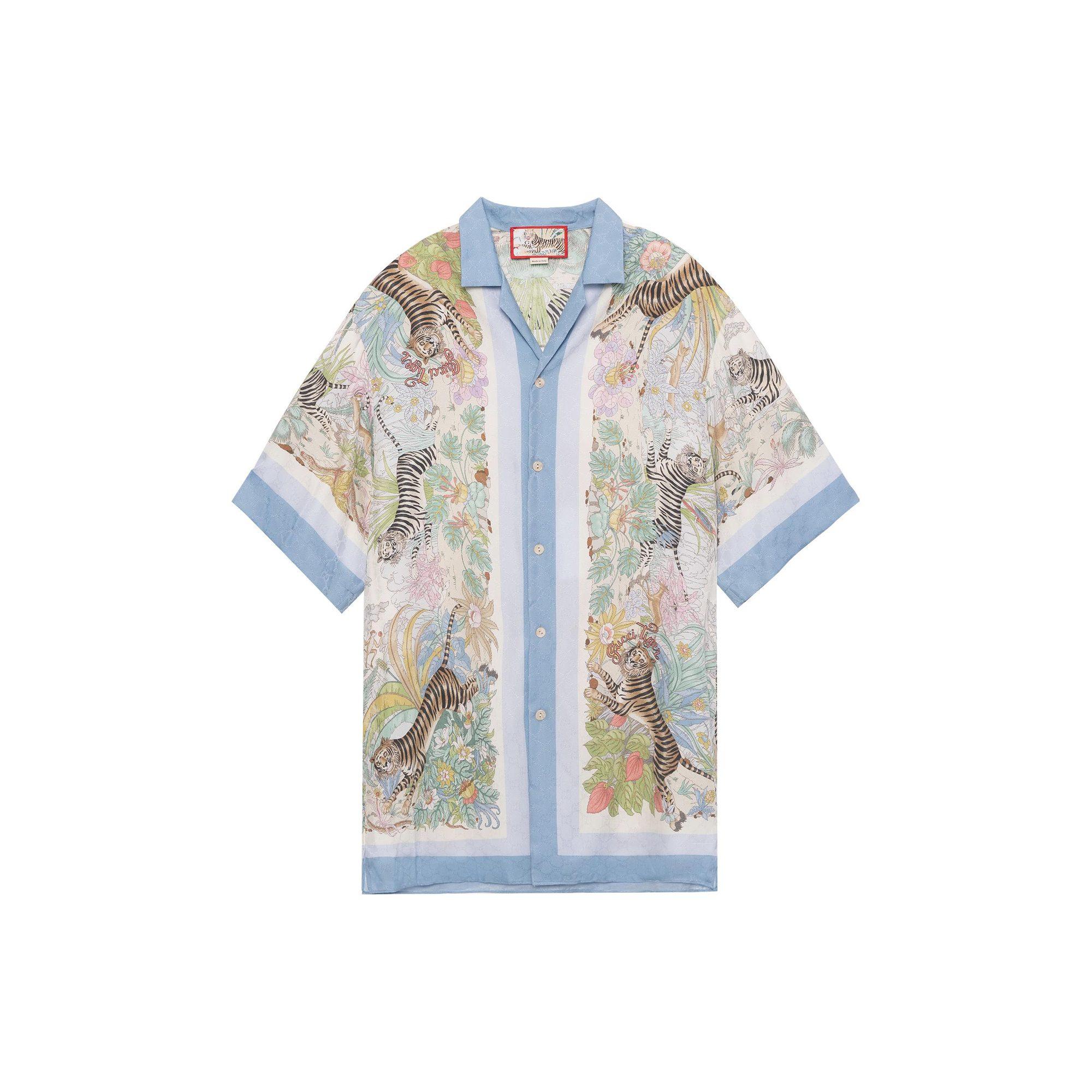 GUCCI SS22 Shirt Men`s Ivory Blue