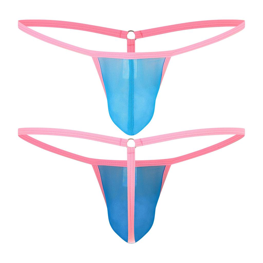 Pánské G-string Průhledné Mesh Bulge Pouch T-back Low Rise Tanga Sissy Spodní prádlo