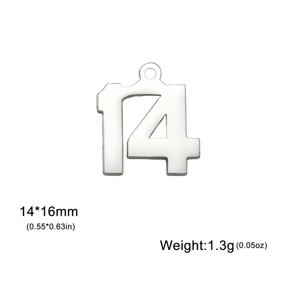 My Shape 1-25 Numbers Charms Stainless Steel Lucky Number Pendant for Necklace Bracelet Jewelry DIY Accessories Wholesale 10pcs