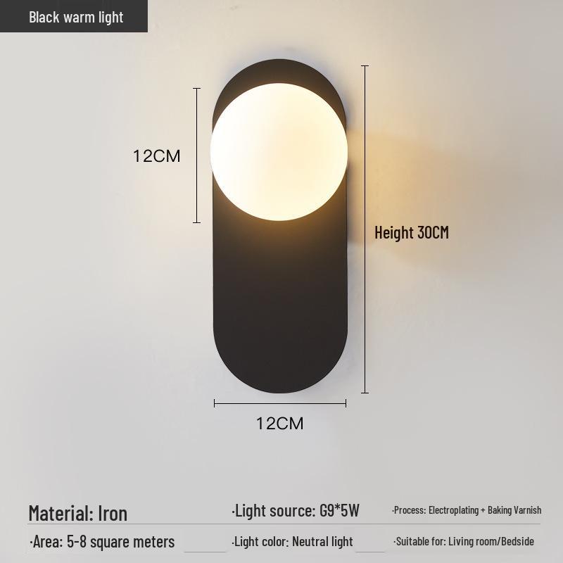 Gold Nordic Wall Lamp: Simple, Luxurious Postmodern Design for Bedroom, Living Room, or Corridor