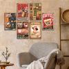 Targa Vintage Caffè Fresco Metallo Latta Segno Retro Bevanda Caffè Poster Adesivi da Parete per Caffetteria Negozio Ristorante Decorazione Casa Stanza