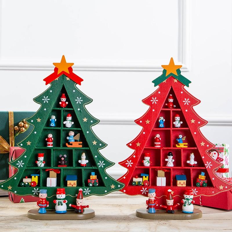 Christmas Decorations Wooden Christmas Tree Creative Scene Layout Ornaments Table Desktop Decoration