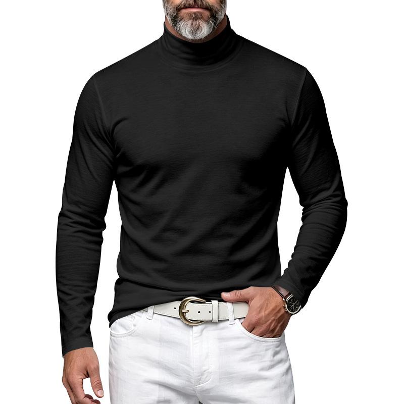 Men S Autumn Winter Slim Fit Half Mock Neck Long Sleeve T Shirt