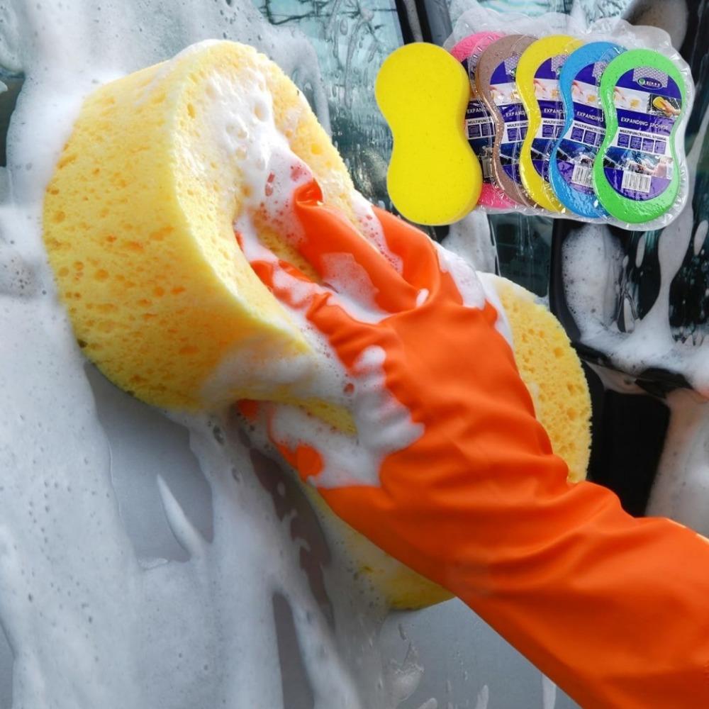 5pcs Car Wash Honeycomb 8-shaped Compressed Large Sponges High-density Car Cleaning Waxing Beauty Sponge Block Cleaning Tools