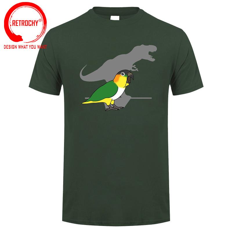 Trex Black Headed Caique TShirt Funny Bird Memes T Shirt Dinosaur Harajuku Gothic Unisex Tshirt Ullzang Streetwear Tops Tee Shirt