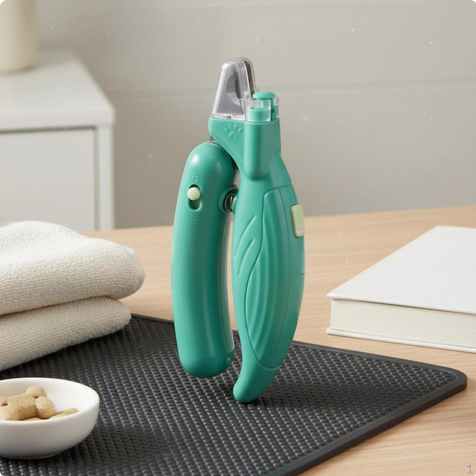 Pet Nail Scissors Prevents Splitting Trimmer Ergonomic Handle for Beginners Dark Green with Dark Green with Light