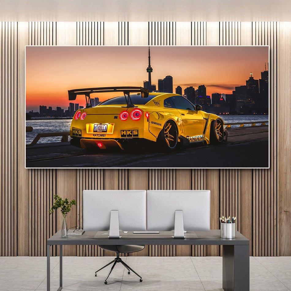 Modern Supercar Wall Art Oil Painting GT Car Wall Picture Supercar Poster