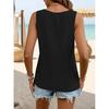 Summer Fashion Casual Tops Women's Sleeveless Woven V-neck Pleated Solid Color Women's Vest