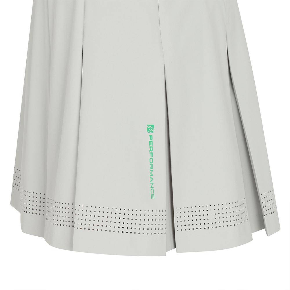 MALBON GOLF Performance Wide Pleated Skirt Light Gray (Woman)