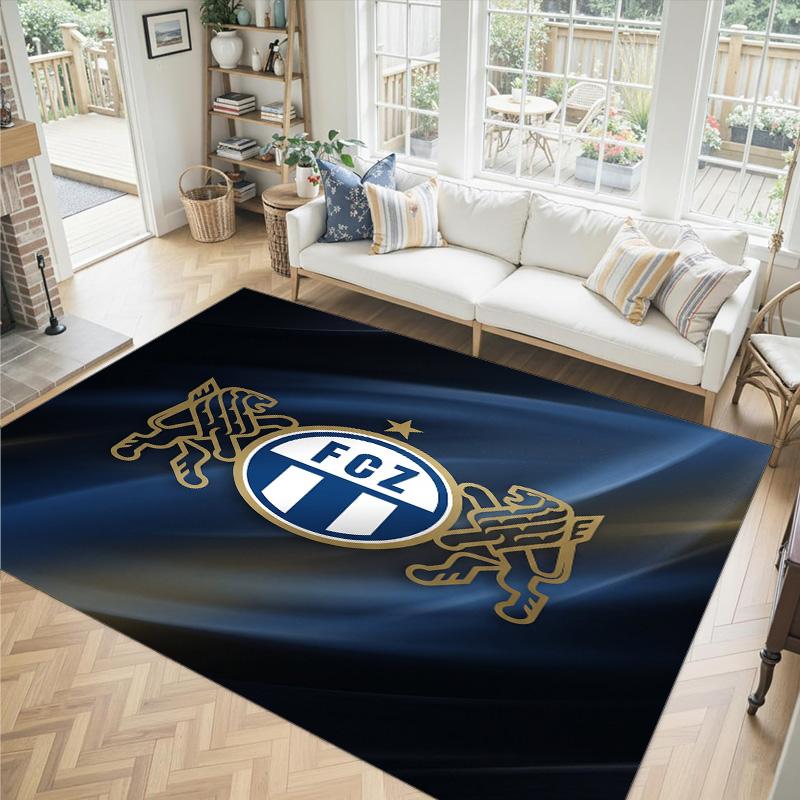 Tappeto in Velluto di Cristallo Design FC Zürich Accogliente Non?Tappeto Stampato Antiscivolo per Camera da Letto Soggiorno Ingresso