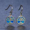 New Korean Style Golden Life Tree Round Disc Womens Versatile Earhook Earrings