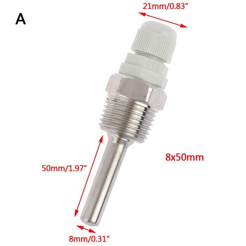

50-200mm Stainless Steel Thermowell 1/2 NPT Threads For Temperature Sensors Fit Dia 6mm Tube