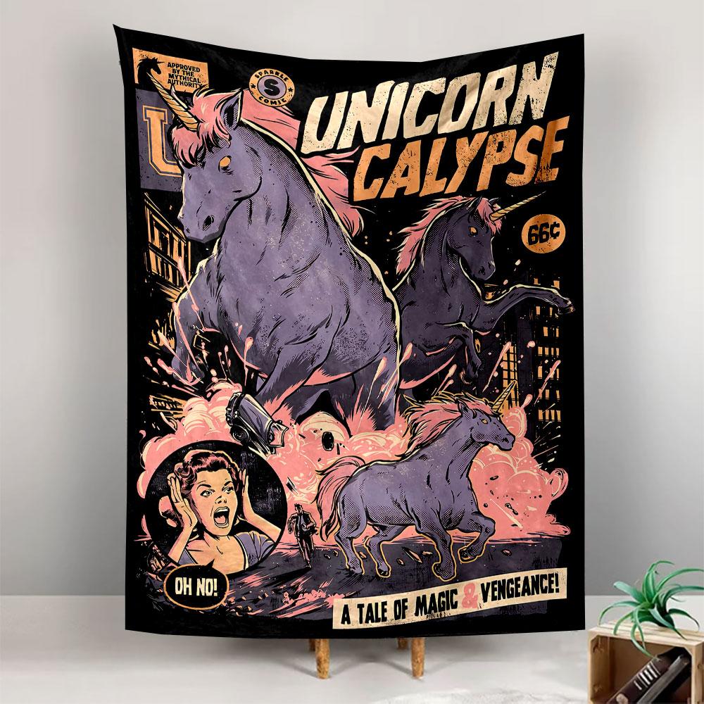 Modern Unicorn Fantasy Poster Tapestry Wall Hanging, Decor for Living Room Dorm, Gift for Women Men