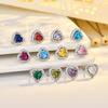 Twelve Constellations Heart-Shaped Stud Earrings with S925 Sterling Silver