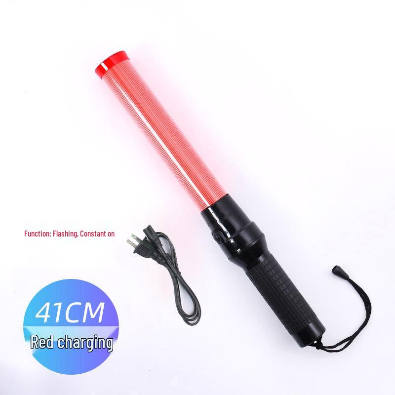 Rechargeable LED Traffic Baton with Emergency Whistle and Flashing Strobe
