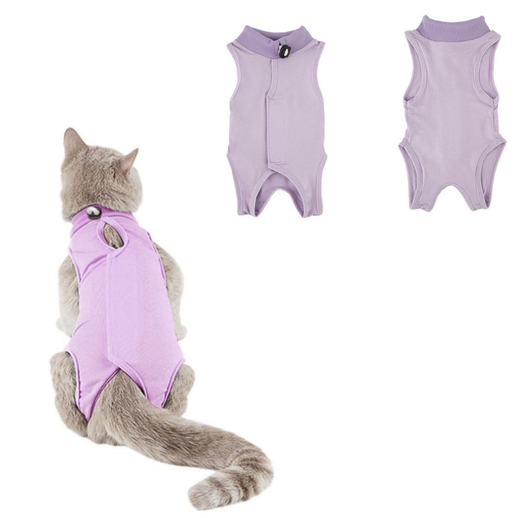 Cat Recovery Suit Breathable Anti-Lick Surgical Suit Post Surgery Neuter Outfit for Cats Kittens