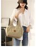 2025 Women's One-Shoulder Bag: Trendy, Versatile Canvas Handbag with Large Capacity, Simple Korean Style, Solid Color.