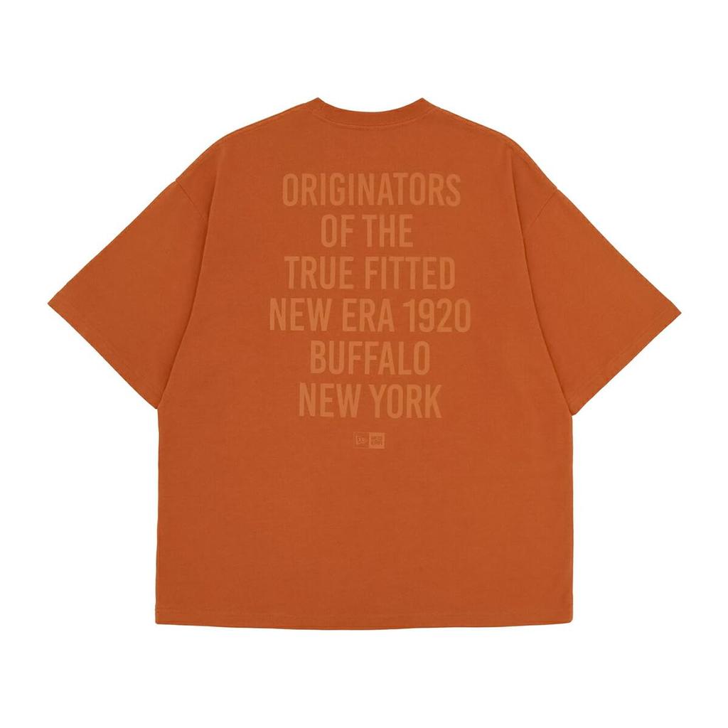 NEW ERA Short Sleeve Oversized Rust Orange Typography T-Shirt