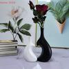 Creative Retro Irregular Flower Vase Imitation Ceramic Plastic Flower Vase Living Room Desktop Decoration