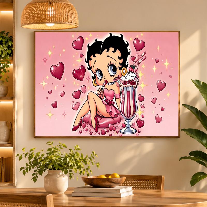 5D Diamond Painting Betty Boop DIY Full Drill Diamond Art Kit Home Decoration