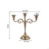 3Arm Candelabra Tabletop with 3 Arms Scrollwork Triple Candle Holder for Event Planners,