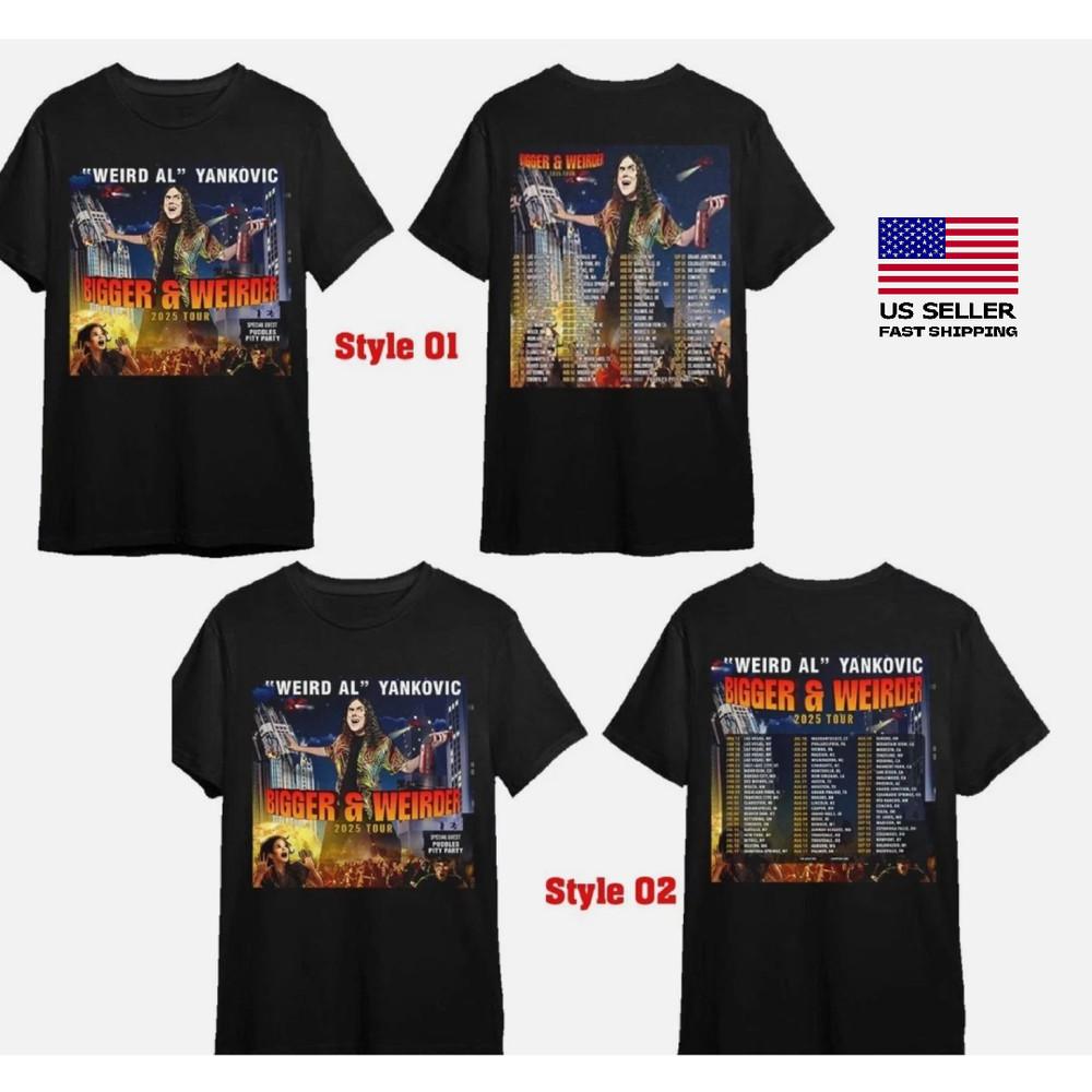 Hot Sale Weird Al Yankovic Bigger and Weirder Tour Double Sided Unisex T-Shirt XXXL