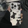 Line Violence Bear Is Suitable for Apple 16promax Mobile Phone Case 14pro New 13/12 Matte 11 Trendy 7/8P