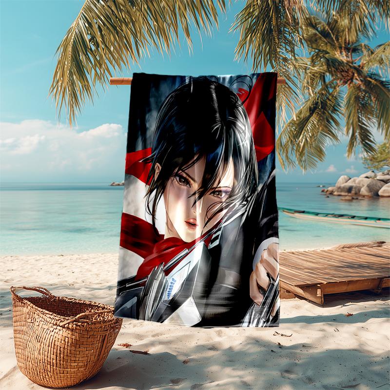 Beach Towel with Attack on Titan1 Pattern - soft,absorbent,machine washable Lightweight&Modern,swimming,Travel Essentials