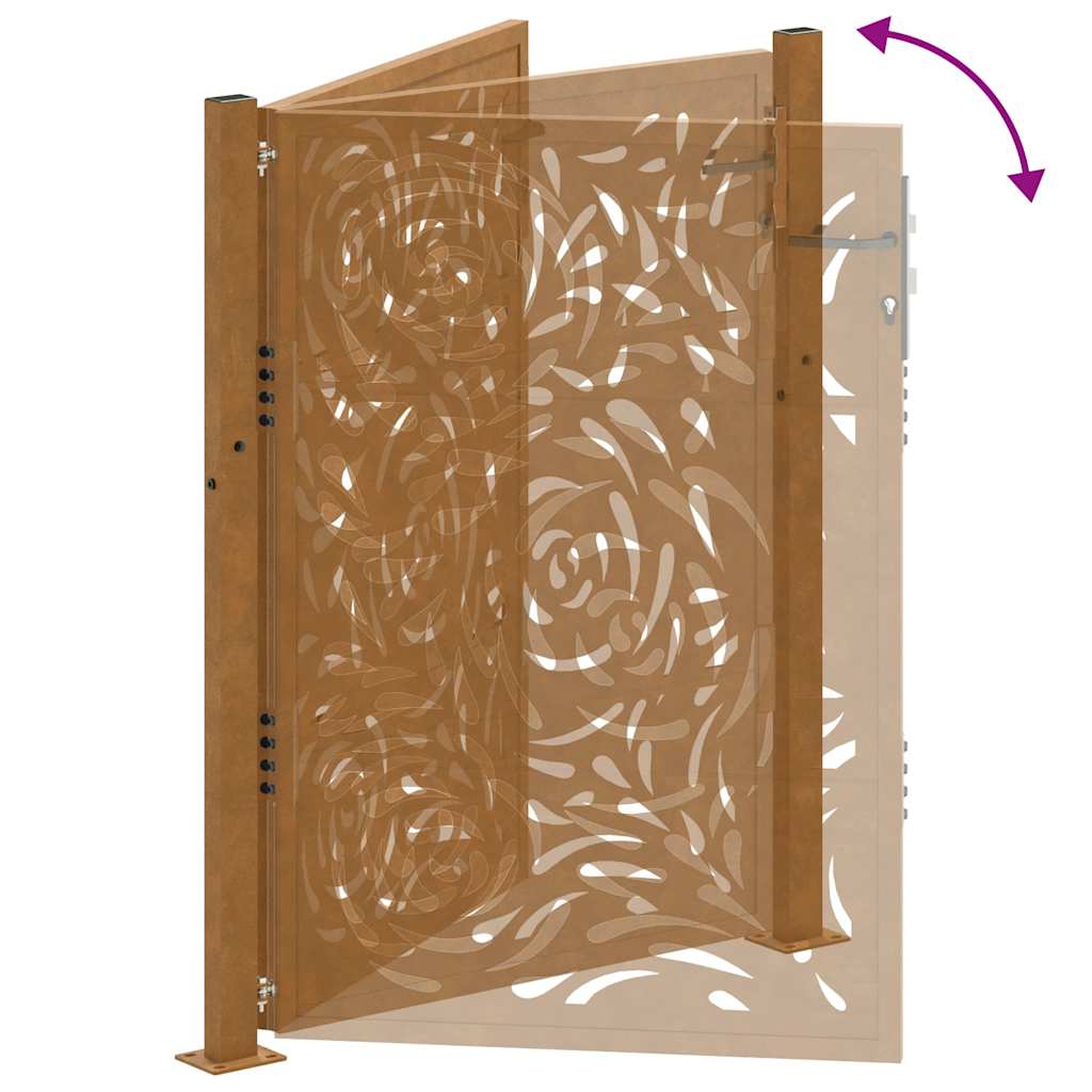 Garden Gate 100 X 125 Cm Weathering Steel Flame Design