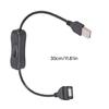 2pieces USB Charging Cable USB Switcher Cord With Power Switcher For Desk Fan LED Light Low Power USB A Devices 30cm
