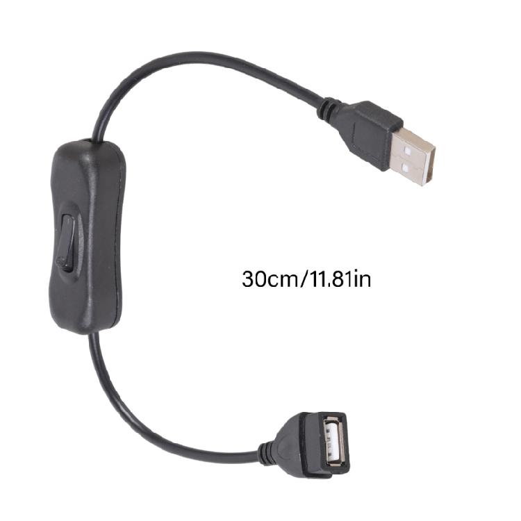 2pieces USB Charging Cable USB Switcher Cord With Power Switcher For Desk Fan LED Light Low Power USB A Devices 30cm