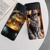 Halloween Magic Cat Phone Case For Samsung Z Flip 7 6 5G Galaxy Z Flip 5 4 3 Black Hard Cell Cover Luxury PC Shell Coque