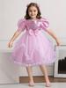 Girls' Princess Dresses Skirts Bowknot Sequins Puffy Mesh Dresses Host Piano Performance Christmas Dresses 931  Little Girl's Favourite Dress Dresses