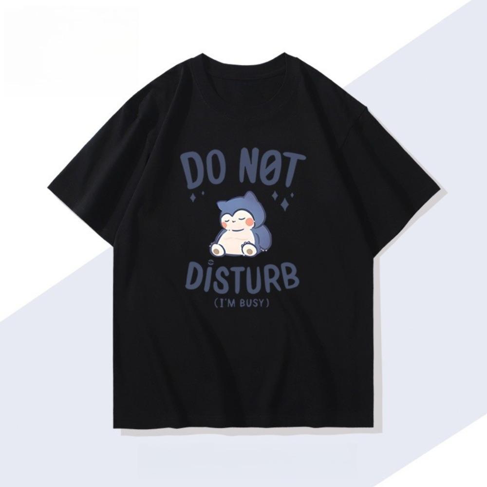Nuova T-shirt da Uomo Gioco Portatile Snorlax Estate Nuova Tendenza Giapponese Uomo e Donna Top Casual Largo a Maniche Corte