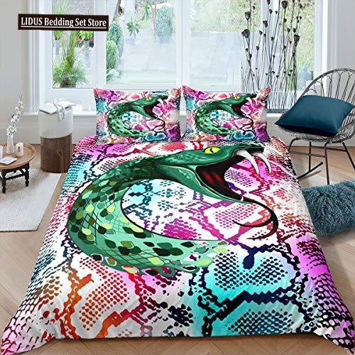 Kwiat Węża Trawa Księżyc Poliestrowy Komplet Poszewek na Kołdrę Dla Dzieci Chłopców Dziewczynek Motyl Zwierzęcy Pokrowce na Kołdrę z Poszewkami Rozmiar Twin
