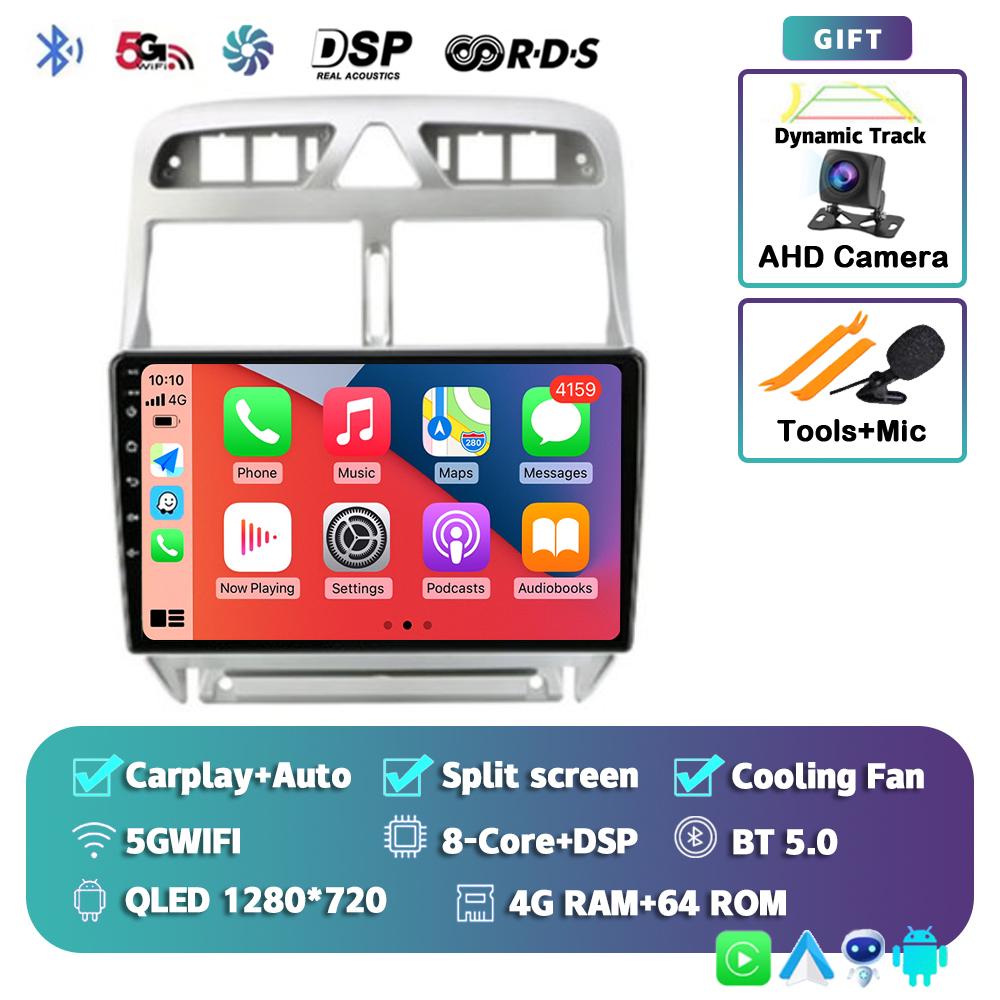 Android 14 Carplay Auto 4G+WIFI 2din Car Radio For Peugeot 307 2002-2013 Multimedia Video Player GPS Navigation Head Unit Stereo
