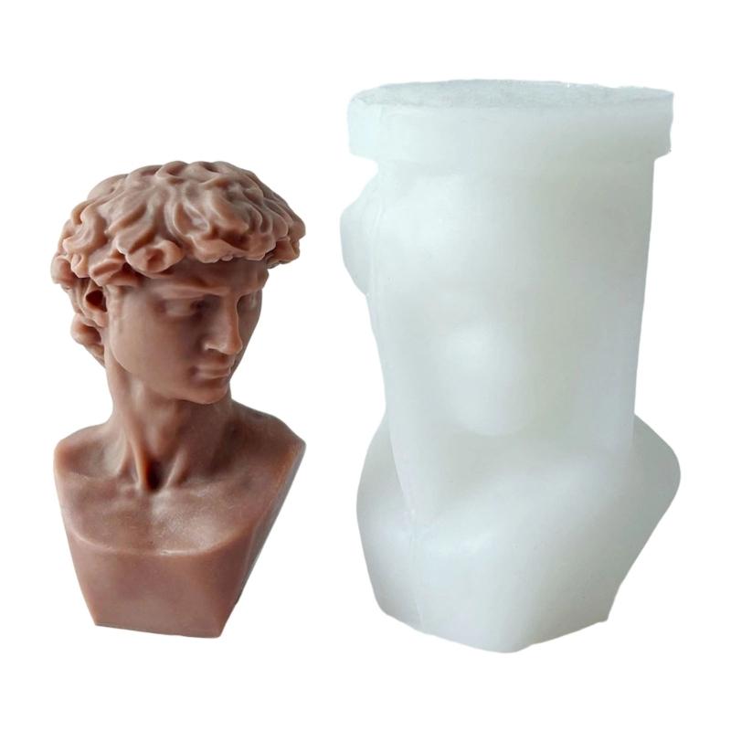 Silicone Mould for Candle Making European Davids Busts Designs Reusable Crafting Aromatherapys Plasters Diffuser Holders