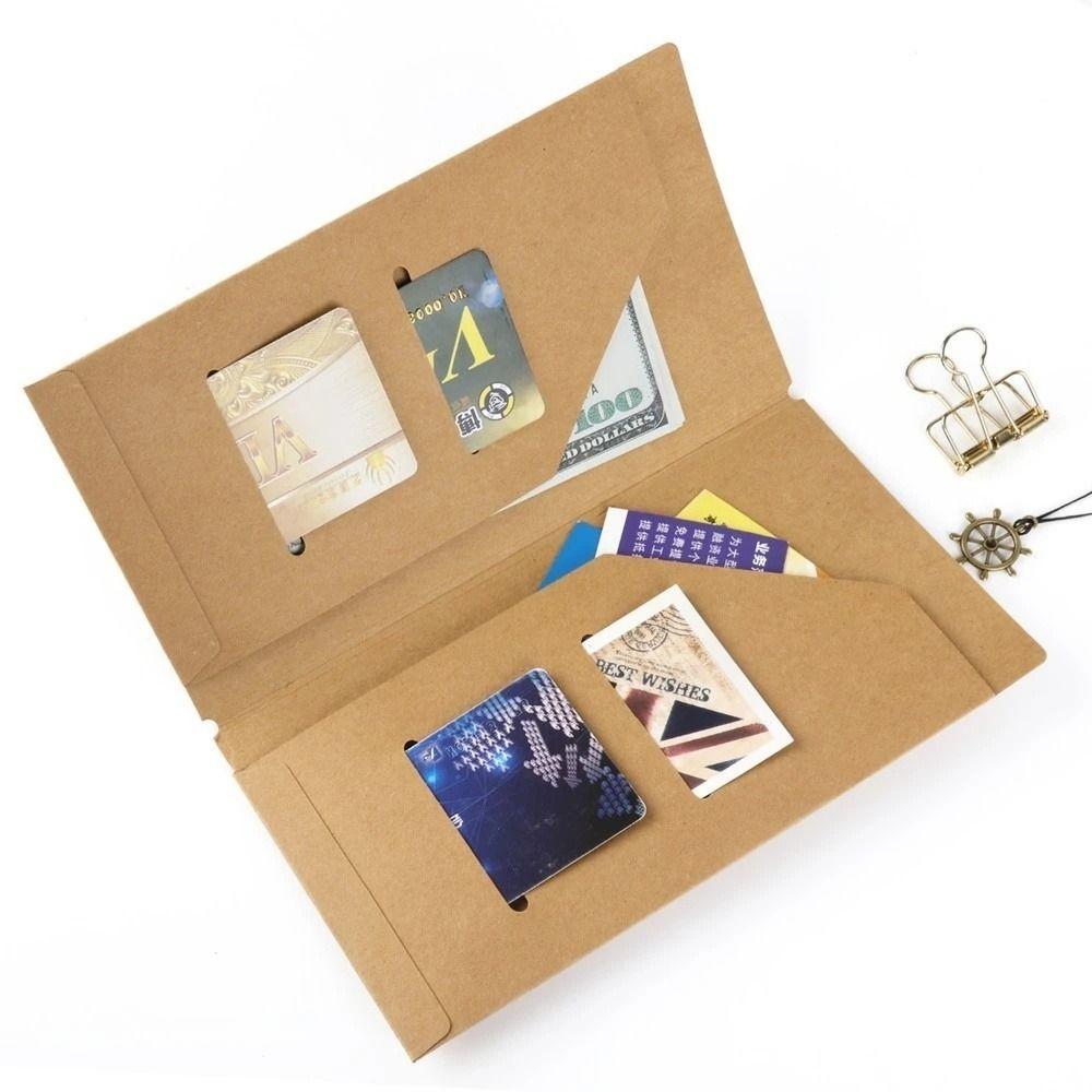 Kraft Paper Stationery Tickets Cards Holder Cards Storage Bag Card Holder Pocket File Holder