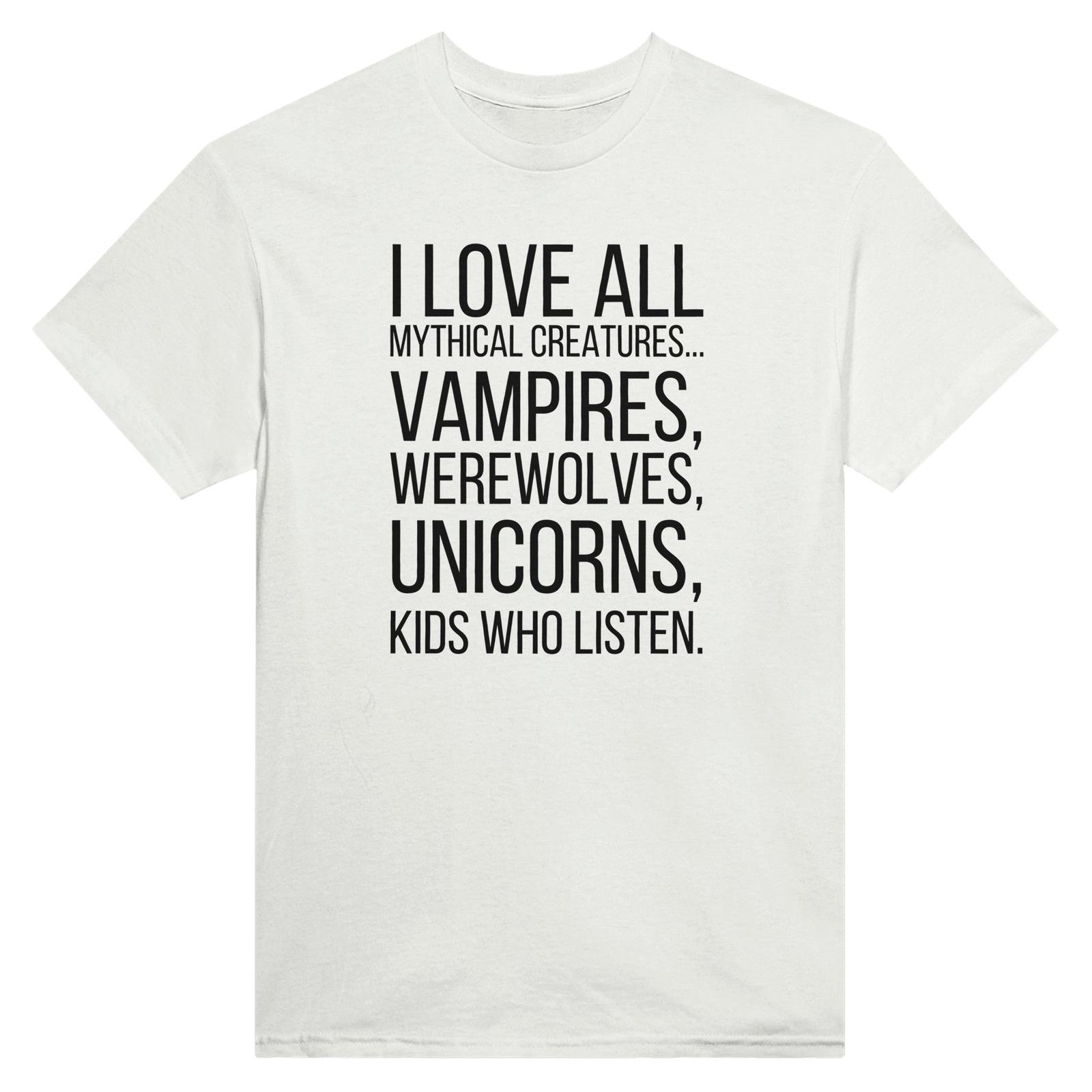 I LOVE ALL MYTHICAL CREATURES KIDS THAT LISTEN Crewneck T-shirt S разноцветный