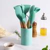 Silicone Kitchen Utensils Set Non-Stick Cookware for Kitchen Wooden Handle Spatula Egg Beaters Kitchenware Kitchen Accessories