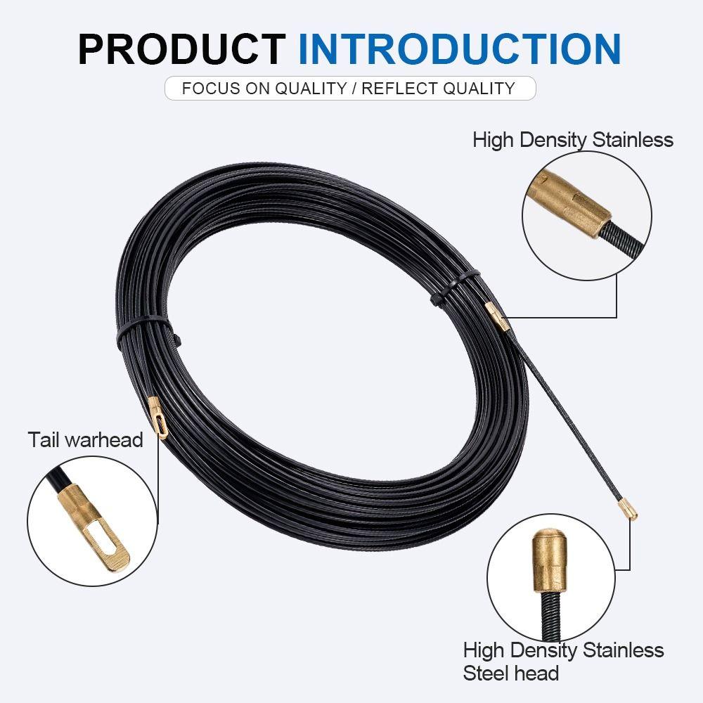 Guide Spring Cable Wire Puller Durable Anti-Corrosion Fish Tape Reel Ergonomic Handle Data Cabling Pull Wire Retracting