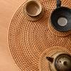 Handwoven Rattan Coaster Set Heat-Resistant Placemats for Cups Teapots Casserole Natural Eco-Friendly Rustic Table Protector for Home