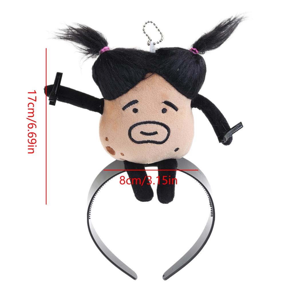 Cute Cartoon Doll Headband Funny Braided Doll Hairband Hair Hoop Hairpin Perfect for Party Cosplay Headdress Jewelry