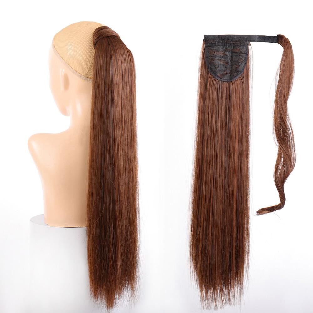 

Длинные прямые хвостики на клипсе в хвосте на шнурке синтетические накладные волосы с конским хвостом 34inches