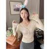 Neck lace knitted sweater women's inner wear autumn and winter new slim-fitting and thin bottoming shirt top