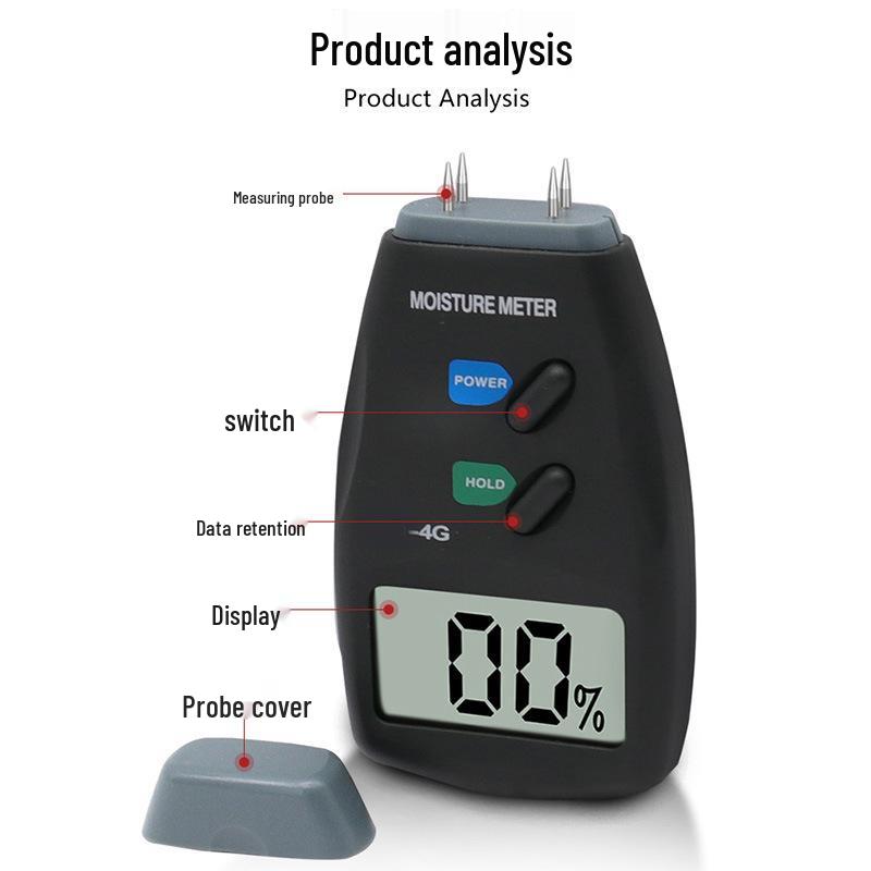 Pin-Type Wood Moisture and Humidity Meter